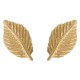 Boucles d'oreilles Feuille Plaqué Or 18 carats
