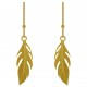 Boucles d'oreilles Plume Plaqué Or 18 carats