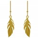 Boucles d'oreilles Plume Plaqué Or 18 carats