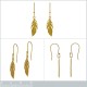 Boucles d'oreilles Plume Plaqué Or 18 carats