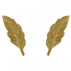 Boucles d'oreilles Plume Plaqué Or 18 carats