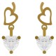 Boucles d'oreilles Coeur Plaqué Or 18 carats et Oxyde Zirconium