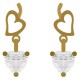 Boucles d'oreilles Coeur Plaqué Or 18 carats et Oxyde Zirconium