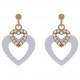 Boucles d'oreilles Coeur Plaqué Or, Céramique et Oxydes Zirconium