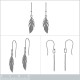 Boucles d'oreilles Plume en Argent 925 rhodié