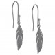 Boucles d'oreilles Plume en Argent 925 rhodié