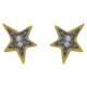 Boucles d'oreilles étoiles Plaqué Or 18 carats bicolore et Oxydes zirconium