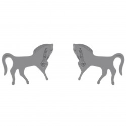 Boucles d'oreilles Cheval en Argent 925 rhodié