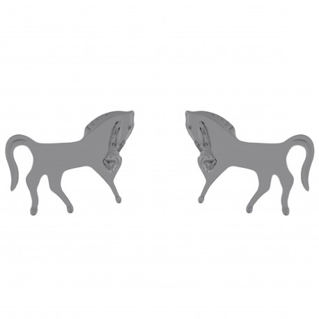 Boucles d'oreilles Cheval en Argent 925 rhodié