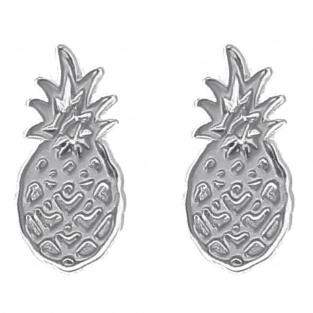 Boucles d'oreilles Ananas en Argent 925 rhodié