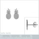 Boucles d'oreilles Ananas en Argent 925 rhodié