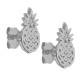 Boucles d'oreilles Ananas en Argent 925 rhodié