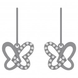 Boucles d'oreilles Papillon en Argent 925 rhodié et Oxydes zirconium