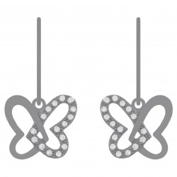 Boucles d'oreilles Papillon en Argent 925 rhodié et Oxydes zirconium