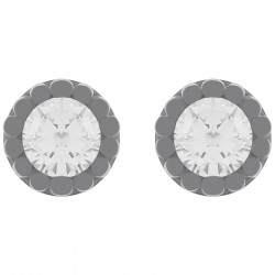 Boucles d'oreilles 6mm en Argent 925 rhodié et Oxyde Zirconium