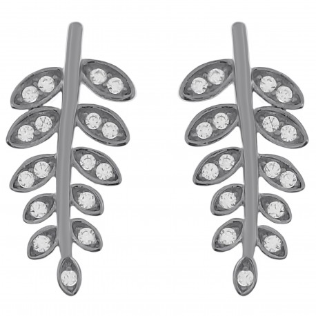 Boucles d'oreilles en Argent 925 rhodié et oxydes de zirconium