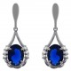 Boucles d'oreilles pendantes en Argent 925 rhodié et oxydes de zirconium