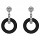 Boucles d'oreilles pendantes en Argent 925 rhodié, Céramique et Oxydes de zirconium
