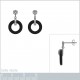 Boucles d'oreilles pendantes en Argent 925 rhodié, Céramique et Oxydes de zirconium