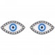 Boucles d'oreilles Oeil en Argent 925 rhodié et oxydes de zirconium