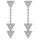 Boucles d'oreilles pendantes en Argent 925 rhodié et oxydes de zirconium