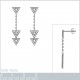 Boucles d'oreilles pendantes en Argent 925 rhodié et oxydes de zirconium