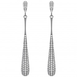 Boucles d'oreilles pendantes en Argent 925 rhodié et oxydes de zirconium