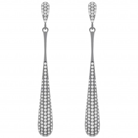 Boucles d'oreilles pendantes en Argent 925 rhodié et oxydes de zirconium