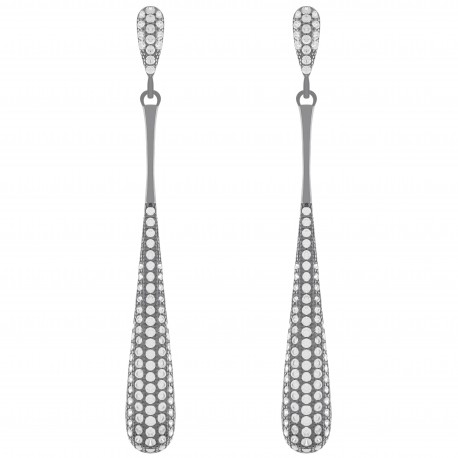 Boucles d'oreilles pendantes en Argent 925 rhodié et oxydes de zirconium