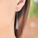 Boucles d'oreilles pendantes en Argent 925 rhodié et oxydes de zirconium