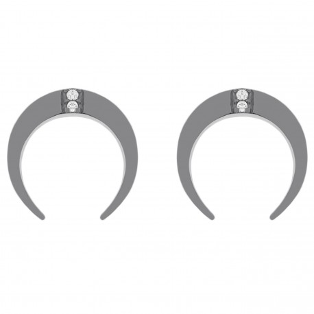 Boucles d'oreilles en Argent 925 rhodié et oxyde de zirconium