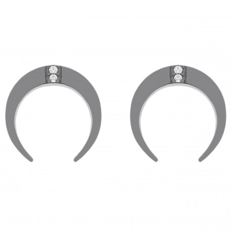 Boucles d'oreilles en Argent 925 rhodié et oxyde de zirconium