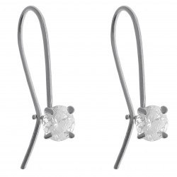 Boucles d'oreilles pendantes en Argent 925 rhodié et oxyde de zirconium