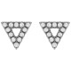 Boucles d'oreilles Triangle en Argent 925 rhodié et oxydes de zirconium