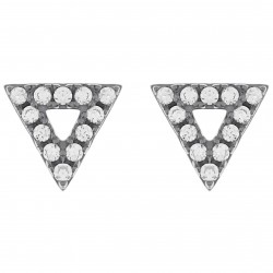 Boucles d'oreilles Triangle en Argent 925 rhodié et oxydes de zirconium