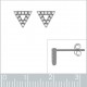 Boucles d'oreilles Triangle en Argent 925 rhodié et oxydes de zirconium