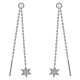 Boucles d'oreilles pendantes en Argent 925 rhodié et oxydes de zirconium