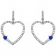 Boucles d'oreilles Coeur en Argent 925 rhodié et Oxydes Zirconium