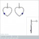 Boucles d'oreilles Coeur en Argent 925 rhodié et Oxydes Zirconium