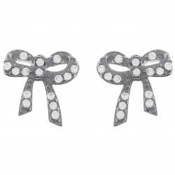 Boucles d'oreilles Flot en Argent 925 rhodié et oxydes de zirconium