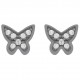 Boucles d'oreilles Papillon en Argent 925 rhodié et oxydes de zirconium
