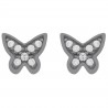 Boucles d'oreilles Papillon en Argent 925 rhodié et oxydes de zirconium