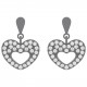 Boucles d'oreilles Coeur en Argent 925 rhodié et Oxydes Zirconium