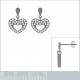 Boucles d'oreilles Coeur en Argent 925 rhodié et Oxydes Zirconium