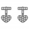 Lobes d'oreilles Coeur en Argent 925 rhodié et Oxydes Zirconium