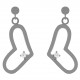 Boucles d'oreilles Coeur en Argent 925 rhodié et Diamant