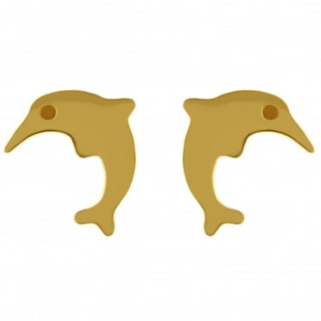 Boucles d'oreilles dauphin Plaqué Or 18 carats
