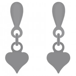 Boucles d'oreilles enfant coeur en Argent 925