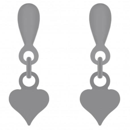 Boucles d'oreilles enfant coeur en Argent 925