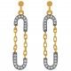 Boucles d'oreilles pendantes Plaqué Or 18 carats et Oxydes Zirconium